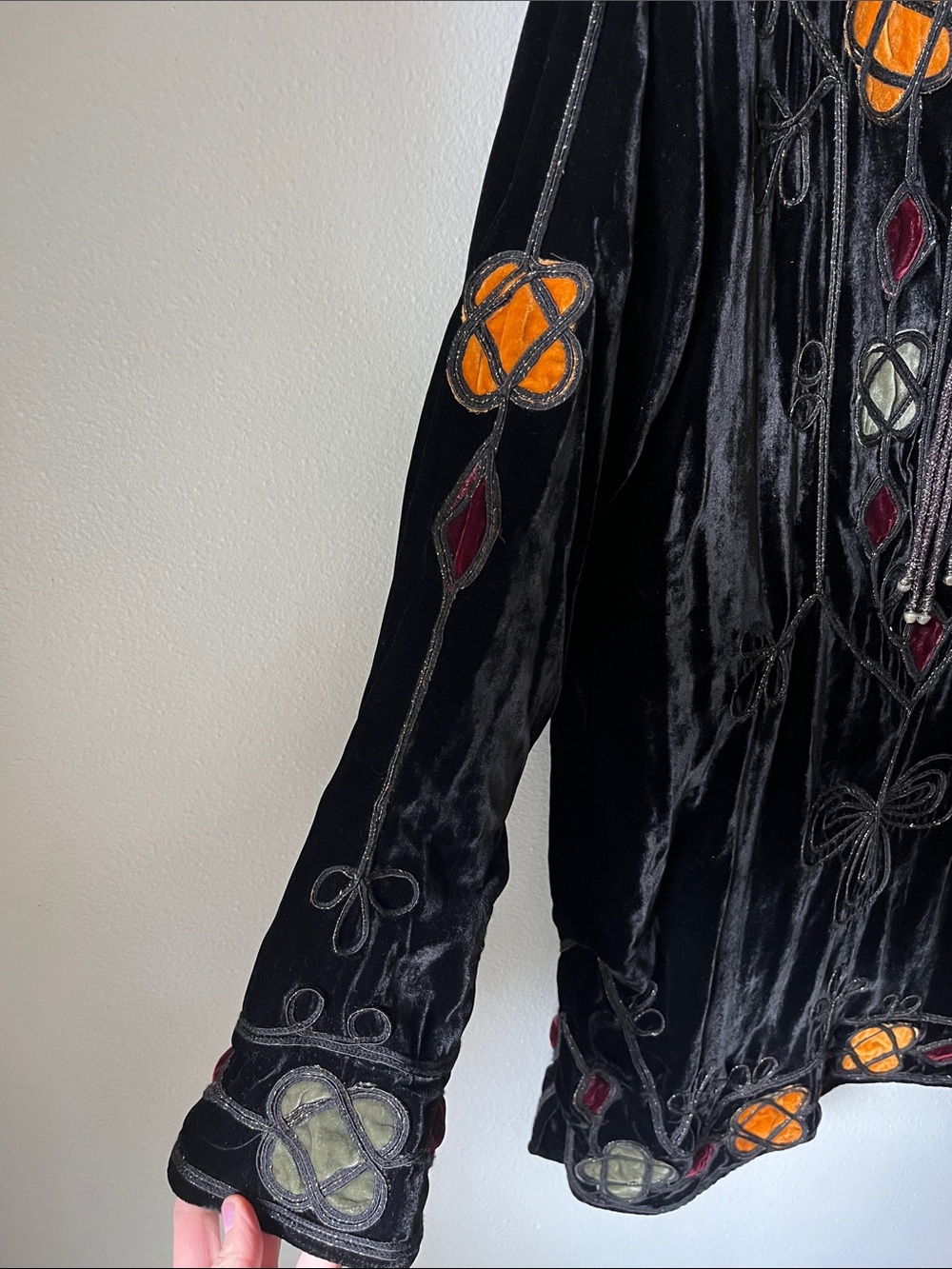 Chasing Unicorns ♣️ All Along The Watchtower Silk Velvet Tunic sz M - Picture 9 of 10